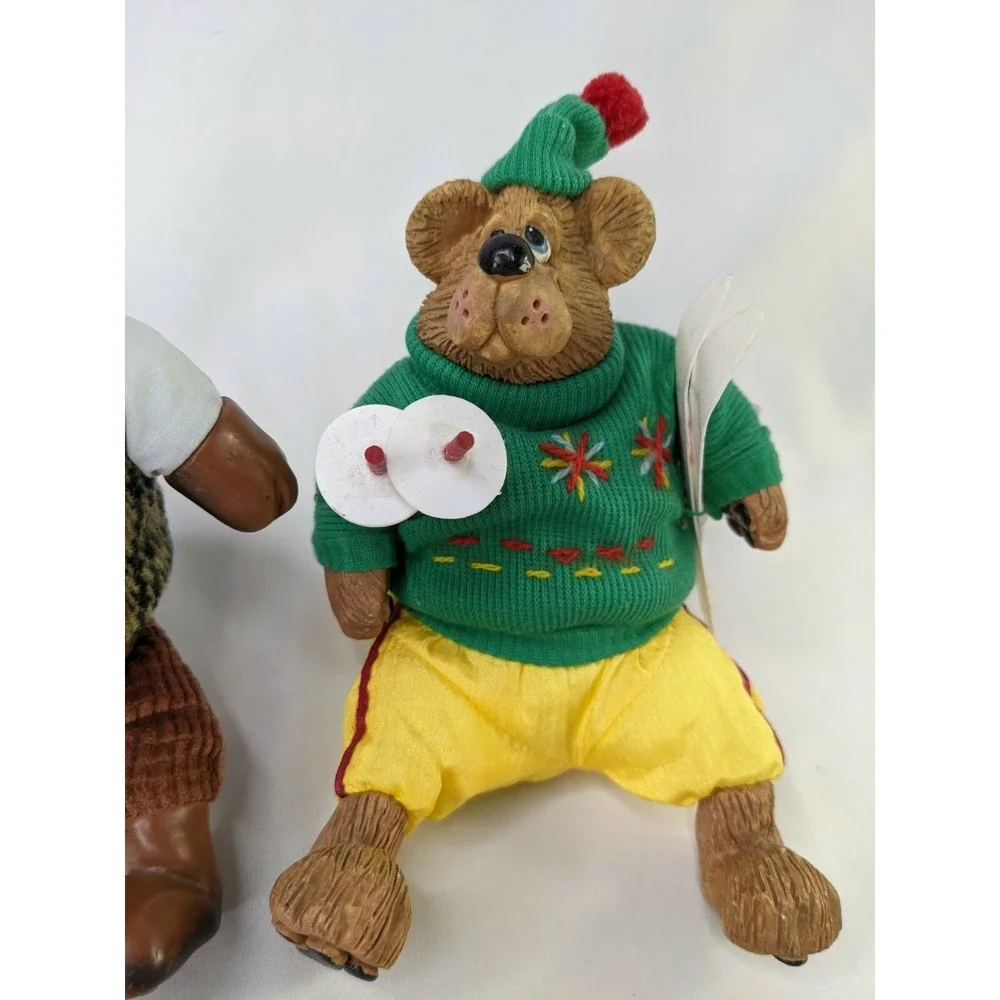 Russ Top Dawg and Mogul Skier Country Folks Figure Plush 7 Inch Lot of 2 Stuffed